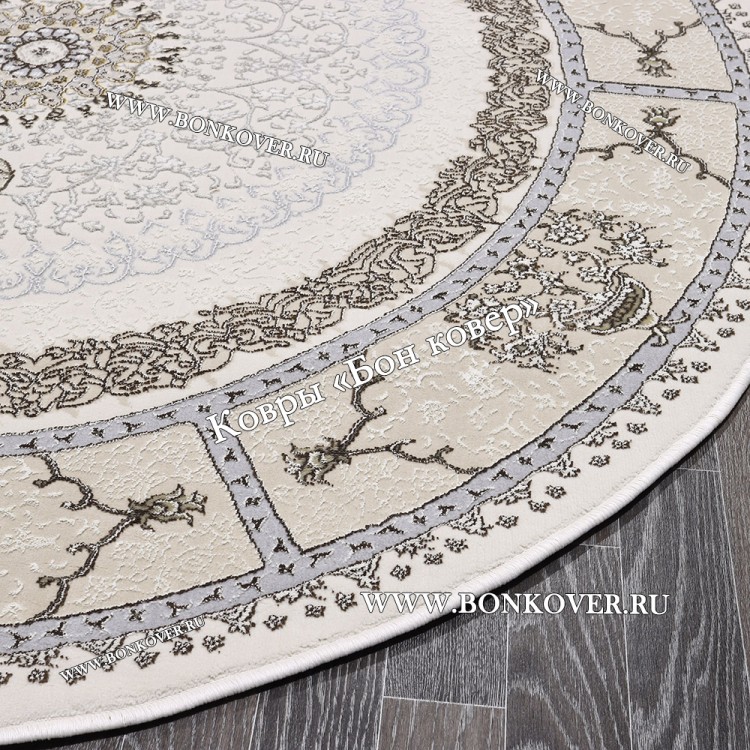 Турецкий Ковер Для гостиной New дизайн 85 Бежевый Круг